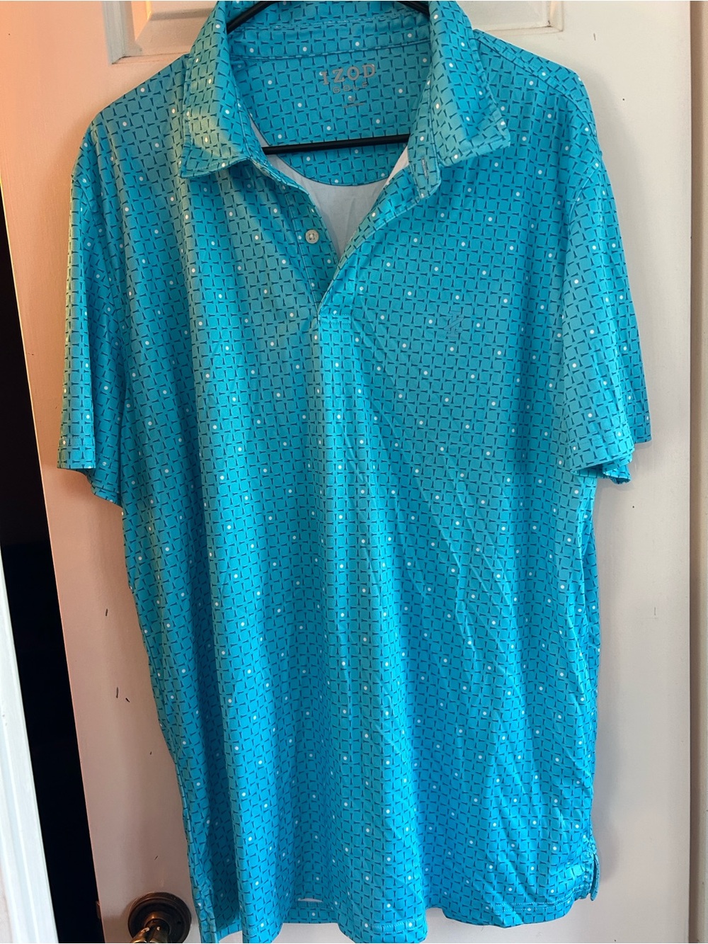 Izod Men’s Teal Geometric Polo